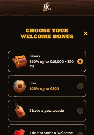 Lizaro Casino — mobile
